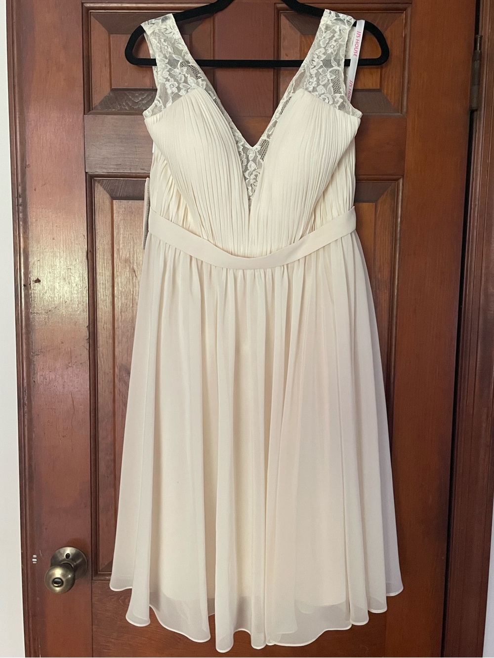 JJs House Ivory Lace-Trim Midi Dress